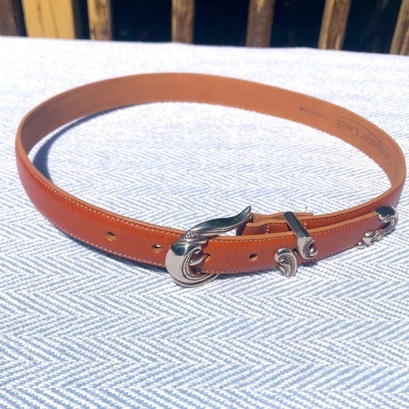 Coldwater Creek brown belt Small Goldtone hardware Used 34 1/2” Length - Picture 5 of 12